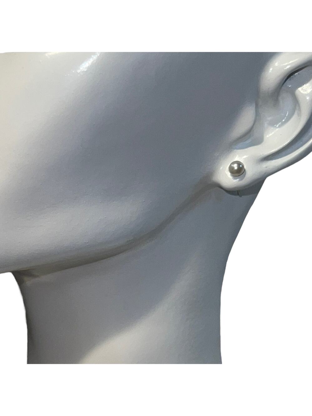 Elegant White Faux Pearl Post Earrings